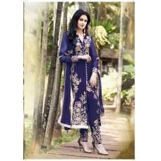 Blue Floral Long Shirt Dress Designer Outfit