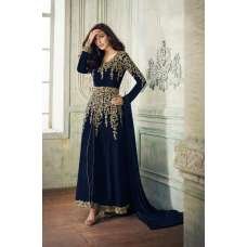BLUE EVENING WEAR INDIAN ANARKALI SUIT BLUE EVENING WEAR INDIAN ANARKALI SUIT