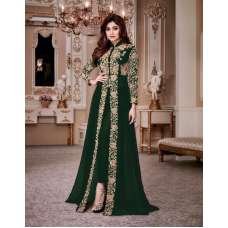 GREEN INDIAN DESIGNER SLIT STYLE ANARKALI SUIT GREEN INDIAN DESIGNER SLIT STYLE ANARKALI SUIT