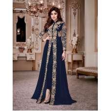 BLUE INDIAN DESIGNER SLIT STYLE ANARKALI SUIT READYMADE MEDIUM IN STOCK  