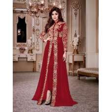 RED INDIAN DESIGNER SLIT STYLE ANARKALI SUIT 