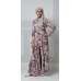 Pink Floral Printed Open Abaya