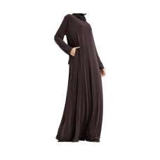 Chocolate Brown Jersey A-Line Abaya
