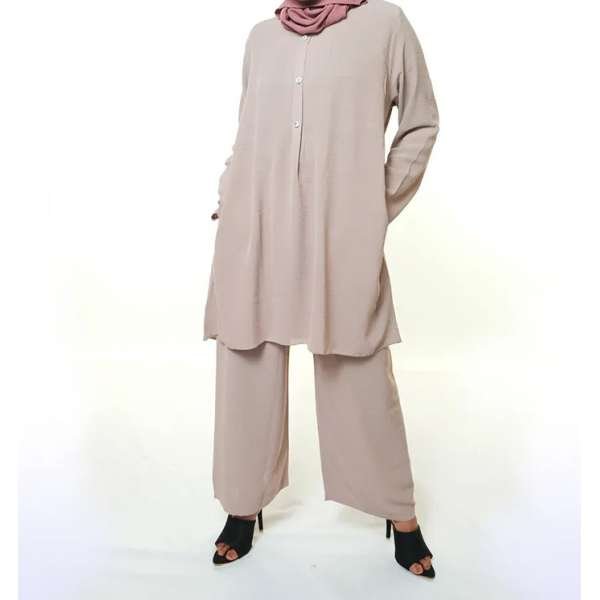 Beige Simple Co-Ord Outfit Set