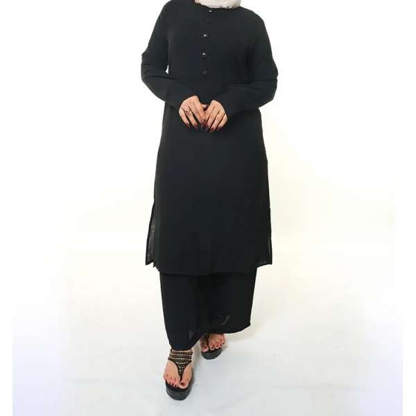 Black Buttoned Co-Ord Outfit Set