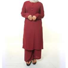Maroon Smart Ladies Co Ord Outfit Set 