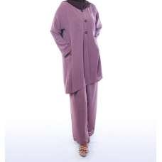 Mauve Plain Ladies Co-Ord Dress