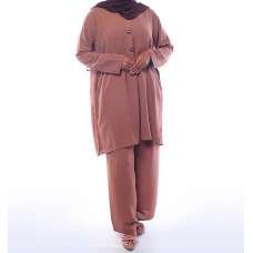 Mocha Smart Ladies Co-Ord Outfit Set