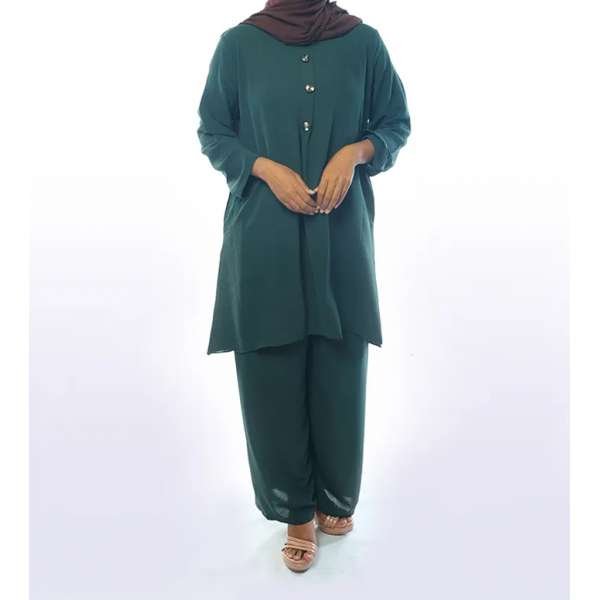 Teal Green Women's Modest Co-ord Dress