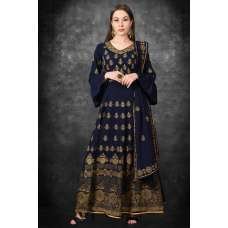 Blue Anarkali Dress Party Wedding Designer Wear Blue Anarkali Dress Party Wedding Designer Wear
