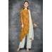 Mustard & White Side Slit Cut Salwar Kameez Suit