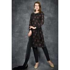Black Pakistani Salwar Kameez Readymade