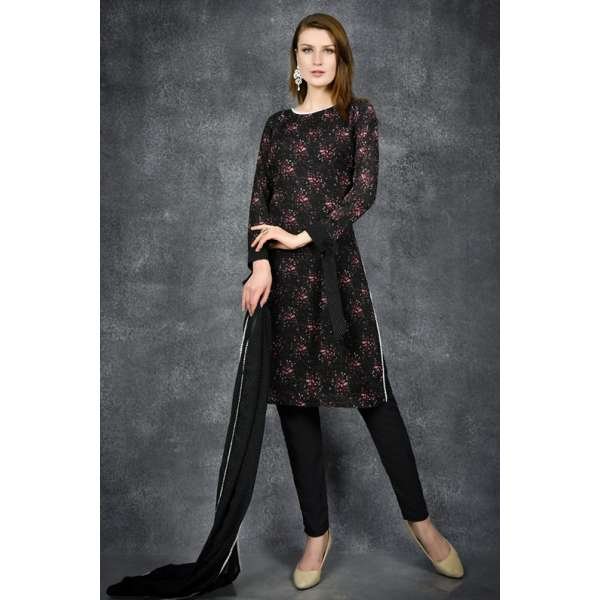 Black Pakistani Salwar Kameez Readymade