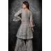 Grey Heavy Embroidered Pakistani Wedding Gharara Suit
