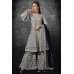 Grey Heavy Embroidered Pakistani Wedding Gharara Suit