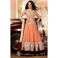 Peach White Designer Dress Anarkali Suit Peach White Designer Dress Anarkali Suit