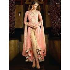 Peach Embroidered Formal Trouser Style Designer Suit Peach Embroidered Formal Trouser Style Designer Suit