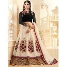 Black Cream Heavy Designer Lengha Wedding Wear