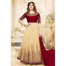 Zareen Kahn Red and Beige Anarkali Suit 