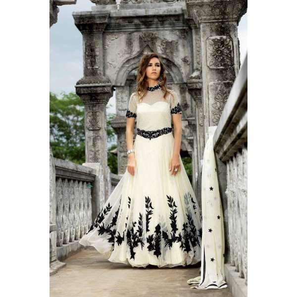 WHITE BELA INDO WESTERN STYLE INDIAN GOWN