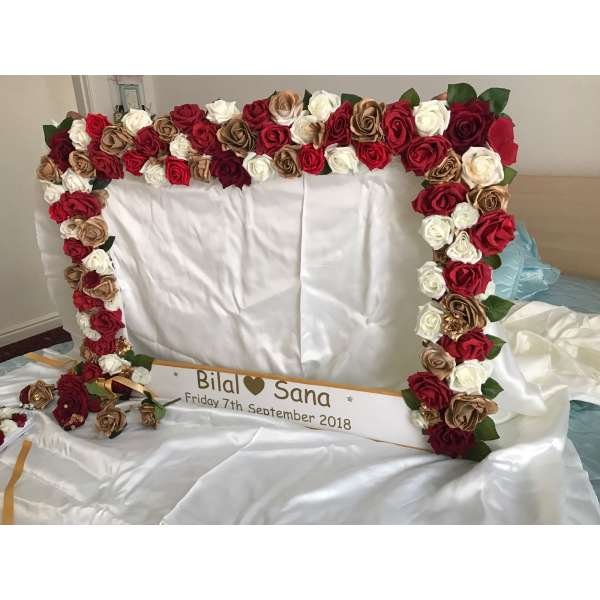 Stunning Wedding Selfie Board with flowers . Guaranteed to make your big day special.