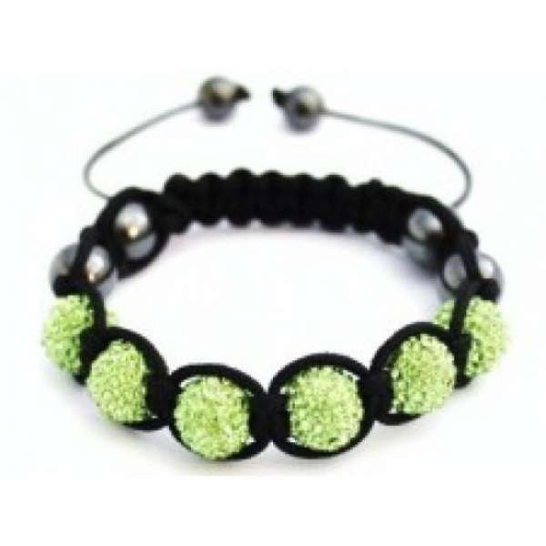 GREEN CRYSTAL BALL BRACELET