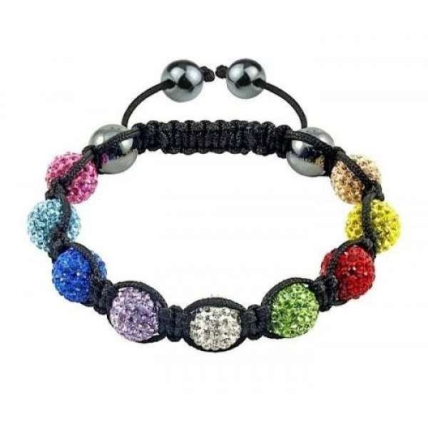 MULTI-COLOURED RAINBOW CRYSTAL BALL BRACELET