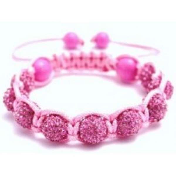 NEW PINK CRYSTAL BALL BRACELET