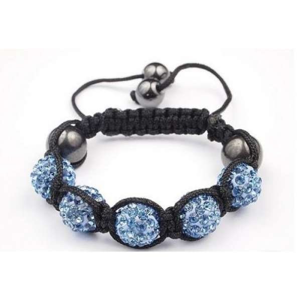 LIGHT BLUE CHILDREN CRYSTAL BALL BRACELET