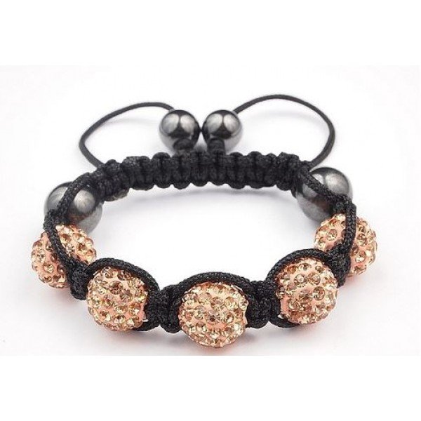 BROWN CHILDREN CRYSTAL BALL BRACELET