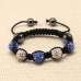 CHILDREN CRYSTAL BALL BRACELET (7 COLOURS, BLACK THREADED)