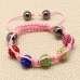 CHILDREN CRYSTAL BALL BRACELET (6 COLOURS, WHITE/PINK/ THREADED)