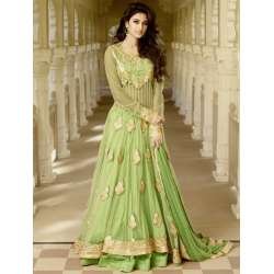 9023 Green Floor Length Net Anarkali Dress 