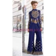 Z-12002 DARK BLUE ZOYA PLAZZO AND SUIT