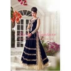 ZE10004 DARK BLUE ORIGINAL  ZOYA EMPRESS VELVET DRESS (REPLICA)