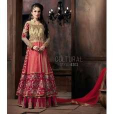 Pretty Peachy Pink Evening Dress Wedding Lengha Suit Pretty Peachy Pink Evening Dress Wedding Lengha Suit