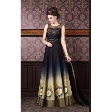 4712 BLACK CHENAB DESIGNER EMBROIDRED ANARKALI SUIT 