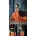 Orange Embroidered Indian Traditional Anarkali Suit