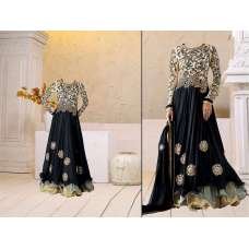 Black Georgette Floor Length Anarkali Dress