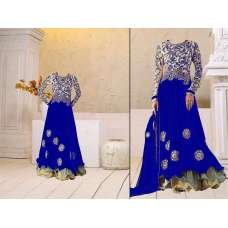 Blue Georgette Floor Length Anarkali Dress