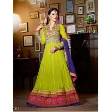 Lime Green Jacqueline Fernandez KICK Anarakali Dress