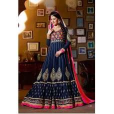Navy Blue with Pink Jacqueline Fernandez KICK Anarakali Dress