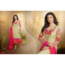 Cream & Pink Indian Designer Salwar Suit