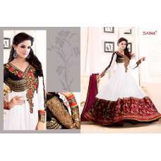 White SATHIYA BY SAINX DESIGNER WEAR ANARKALI