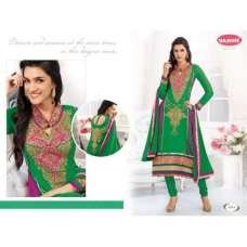 Green Embroidered Frock Style Churidar Shalwar Suit