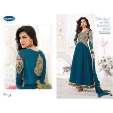 Teal Blue Zari Embroidered Anarkali Gown 