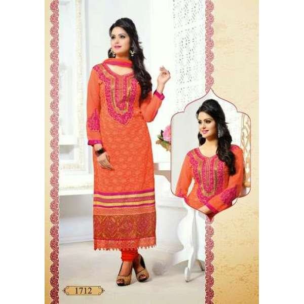 Orange Long Shirt Dress Party Salwar Suit