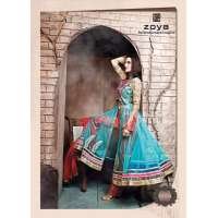 Blue & Red Zoya Bridal Dress Indian Designer Festive Outfit 