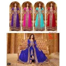 Blue BEAUTY FLOOR LENGTH DESIGNER WEAR DRESS