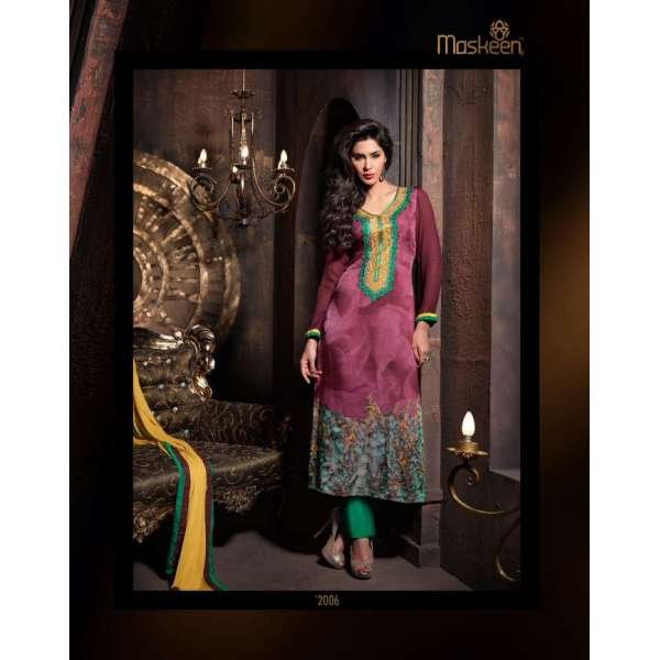 MA2006 Purple and Green Maskeen SENORA BY MAISHA PARTY WEAR SALWAR SUIT